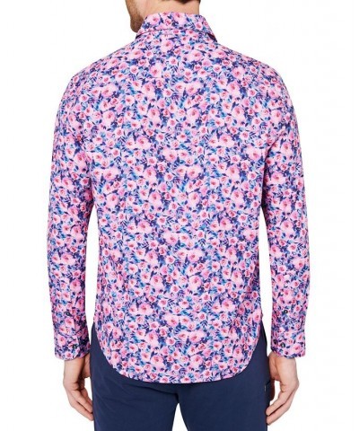 Men's Slim-Fit Pink Floral Performance Shirt Pink $20.90 Shirts