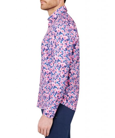 Men's Slim-Fit Pink Floral Performance Shirt Pink $20.90 Shirts