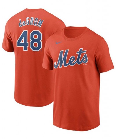 Men's Jacob DeGrom Orange New York Mets Name Number T-shirt $29.99 T-Shirts