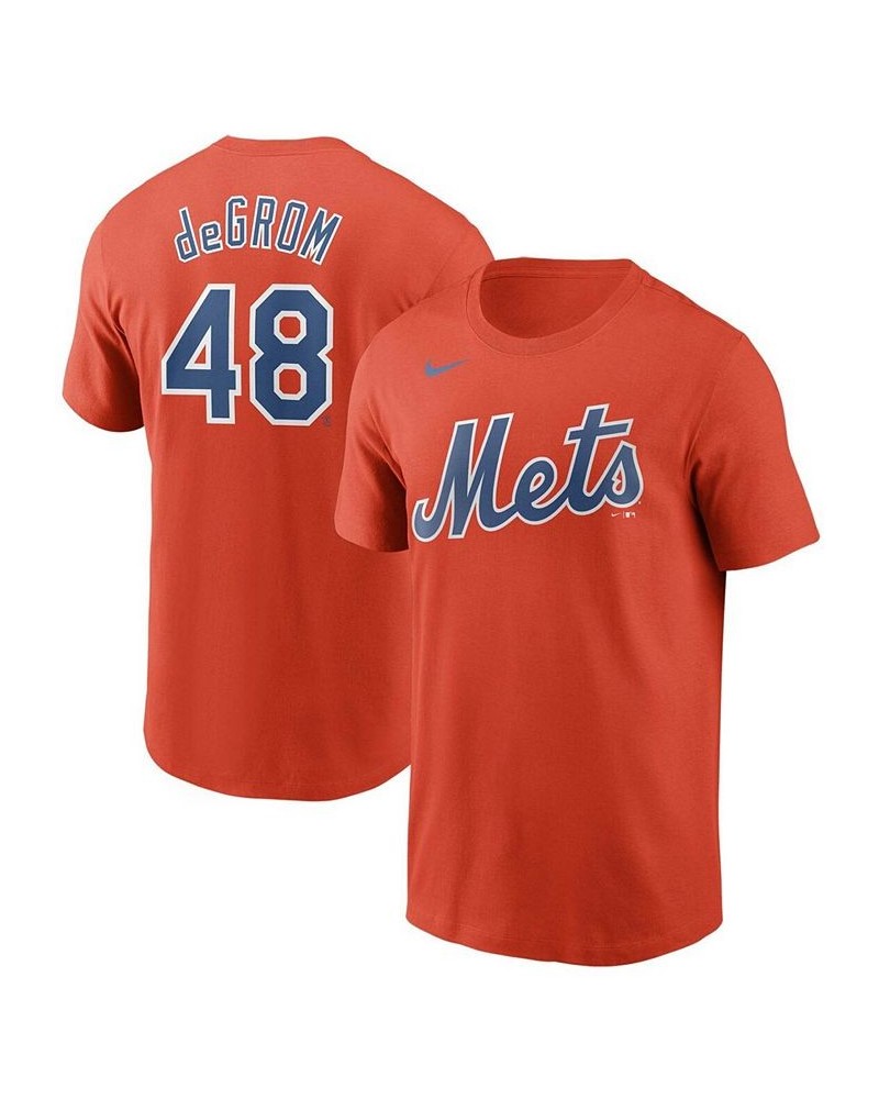 Men's Jacob DeGrom Orange New York Mets Name Number T-shirt $29.99 T-Shirts