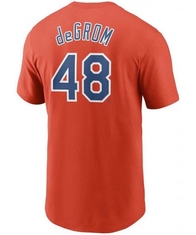 Men's Jacob DeGrom Orange New York Mets Name Number T-shirt $29.99 T-Shirts