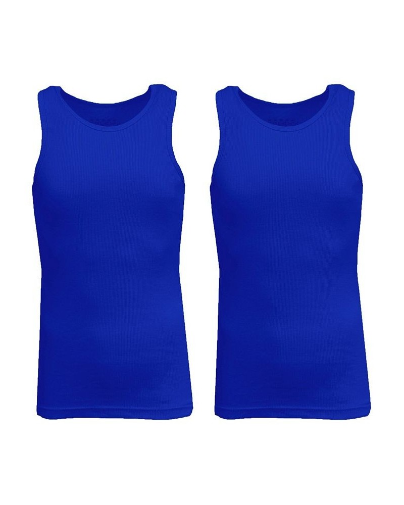 Men's Famous Heavyweight Ribbed Tank Top, Pack of 2 Royal-Royal $17.67 T-Shirts