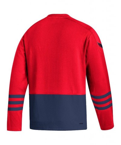 Men's Red Washington Capitals Logo AEROREADY Pullover Sweater $51.52 Sweaters