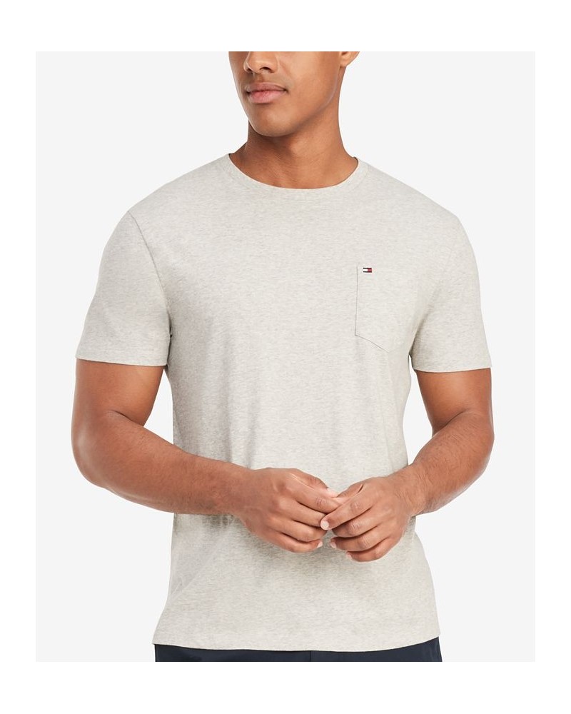 Men's Big & Tall Tommy Crew Neck Pocket T-Shirt Light Grey $24.18 T-Shirts