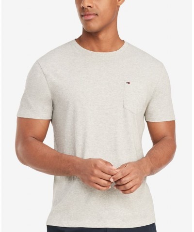 Men's Big & Tall Tommy Crew Neck Pocket T-Shirt Light Grey $24.18 T-Shirts