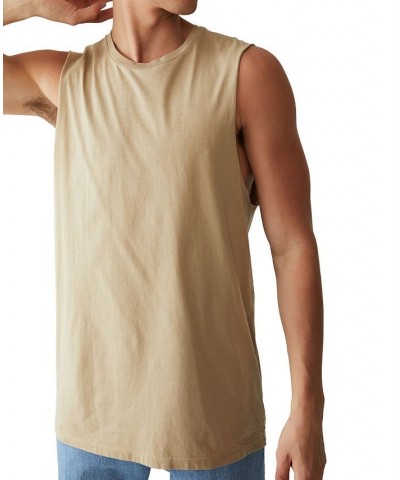 Men's Muscle Sleeveless Tank Top Tan/Beige $17.69 T-Shirts