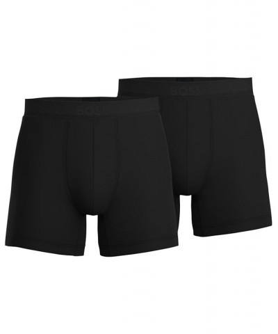 Men's 2-Pk. UltraSoft Solid Execution Solid Boxer Briefs Black $21.32 Underwear