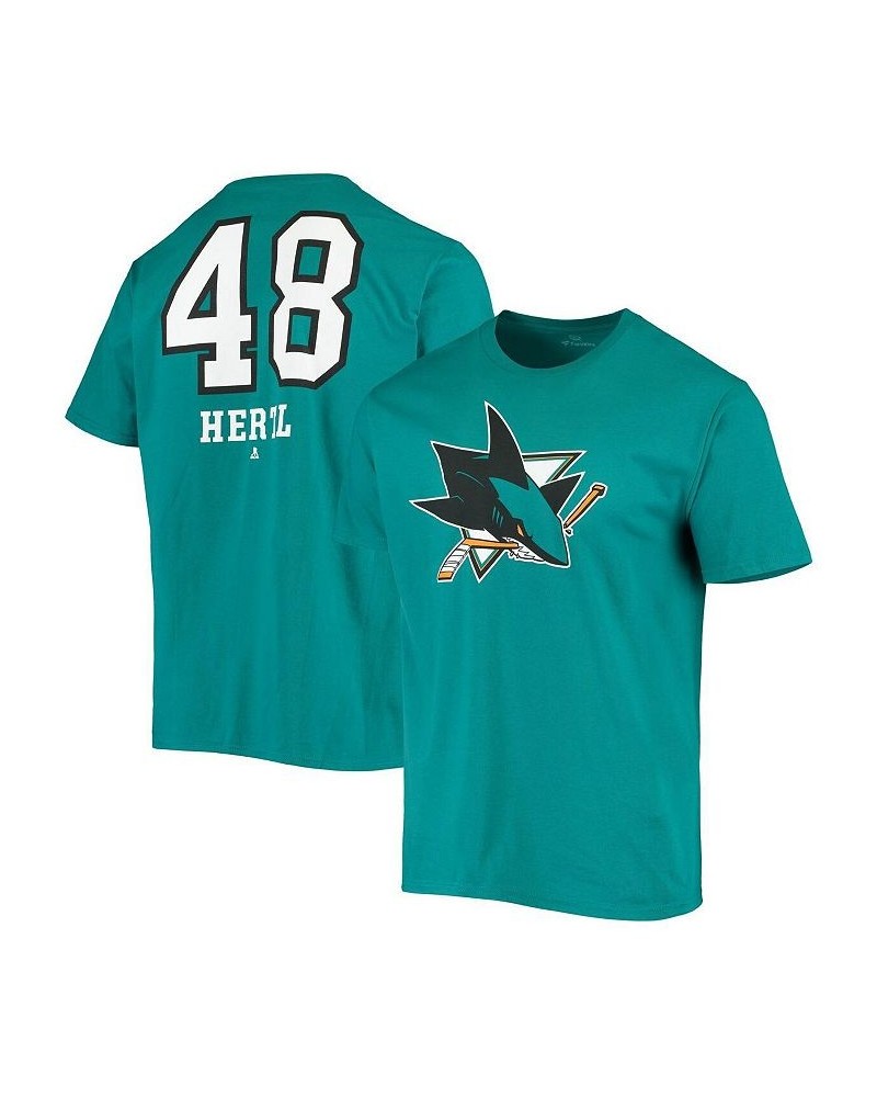 Men's Branded Tomas Hertl Teal San Jose Sharks Underdog Name and Number T-shirt $17.16 T-Shirts