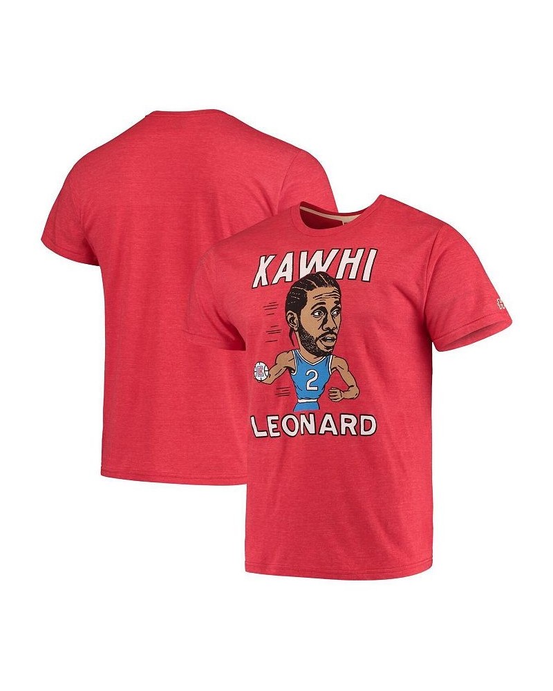 Men's Kawhi Leonard Red LA Clippers Caricature Tri-Blend T-shirt $19.32 T-Shirts