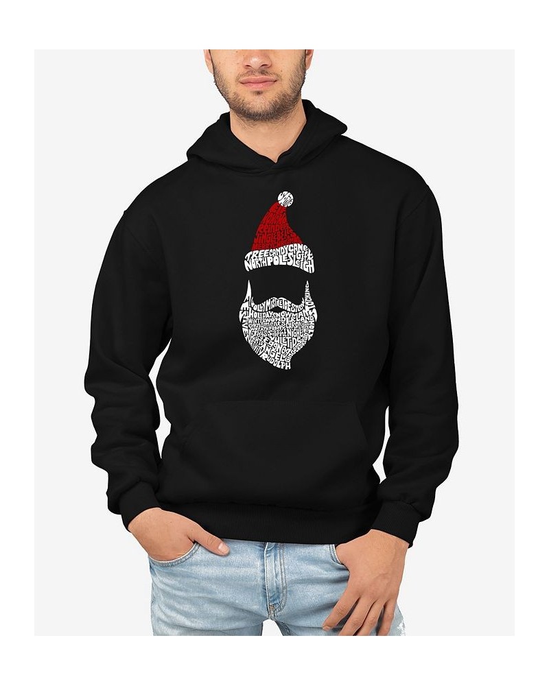 Men's Santa Claus Word Art Hooded Sweatshirt Black $24.00 Sweatshirt