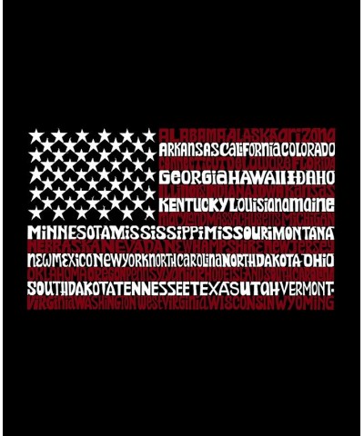 Men's 50 States USA Flag Word Art Short Sleeve T-shirt Gray $14.35 T-Shirts