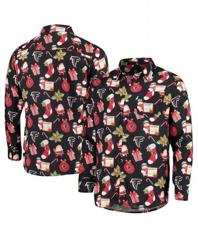 Men's Black Atlanta Falcons Winter Explosion Long Sleeve Woven Button-Up Shirt $45.89 Shirts