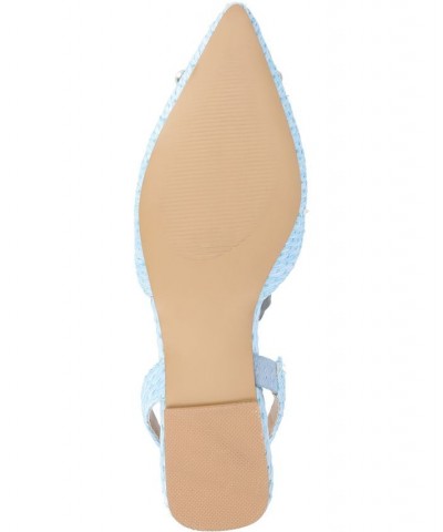 Women's Hannae Embellished Flats Blue $38.00 Shoes