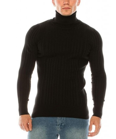 Men's Modern Ribbed Sweater Black $32.90 Sweaters