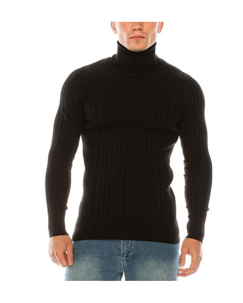 Men's Modern Ribbed Sweater Black $32.90 Sweaters