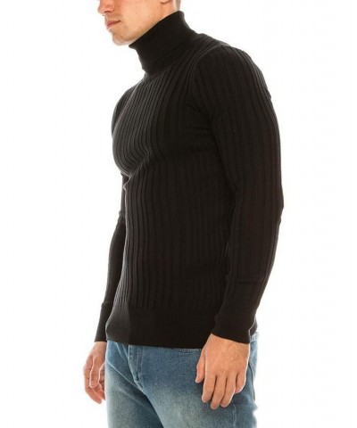 Men's Modern Ribbed Sweater Black $32.90 Sweaters