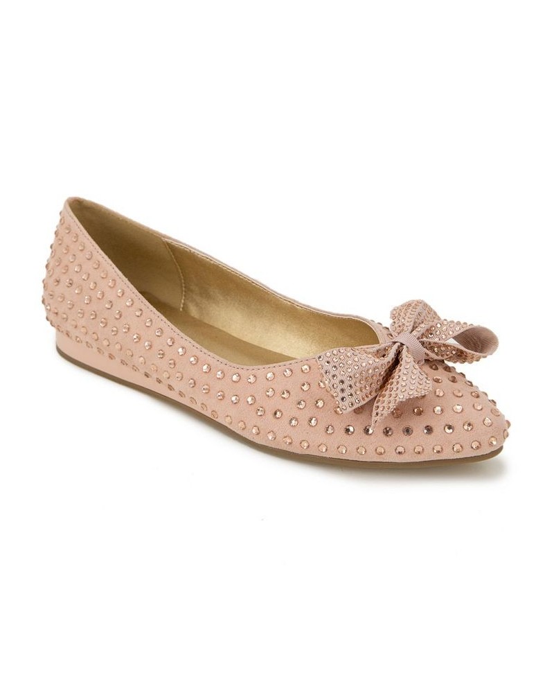 Lucie Jewel Bow Ballet Flats Tan/Beige $40.05 Shoes