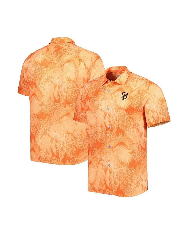 Men's Orange San Francisco Giants Bahama Coast Luminescent Fronds IslandZone Button-Up Camp Shirt $54.25 Shirts