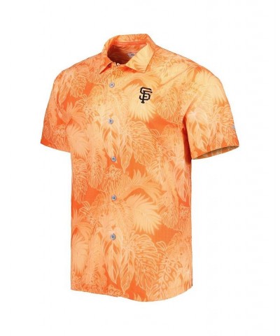 Men's Orange San Francisco Giants Bahama Coast Luminescent Fronds IslandZone Button-Up Camp Shirt $54.25 Shirts