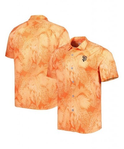 Men's Orange San Francisco Giants Bahama Coast Luminescent Fronds IslandZone Button-Up Camp Shirt $54.25 Shirts