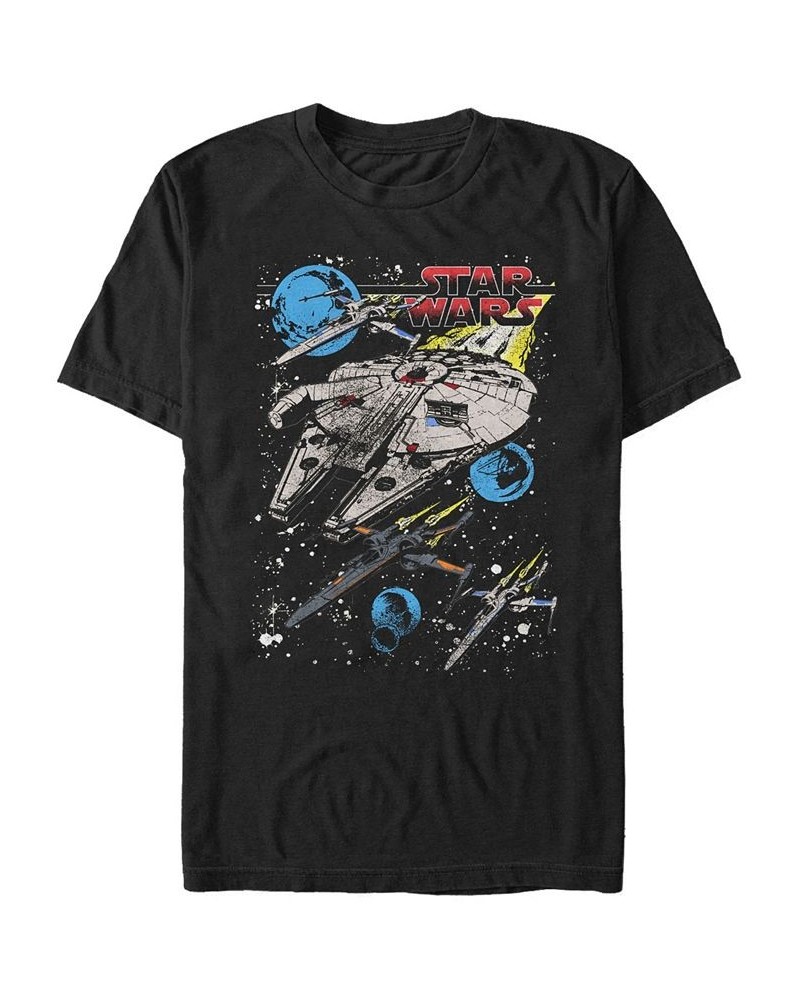 Star Wars Men's Classic Millennium Falcon Battle Short Sleeve T-Shirt Black $18.89 T-Shirts