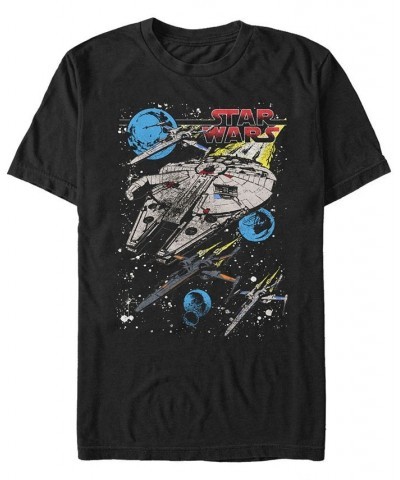 Star Wars Men's Classic Millennium Falcon Battle Short Sleeve T-Shirt Black $18.89 T-Shirts