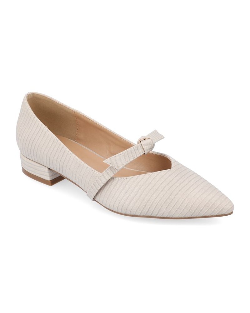 Women's Cait Flat Tan/Beige $48.59 Shoes