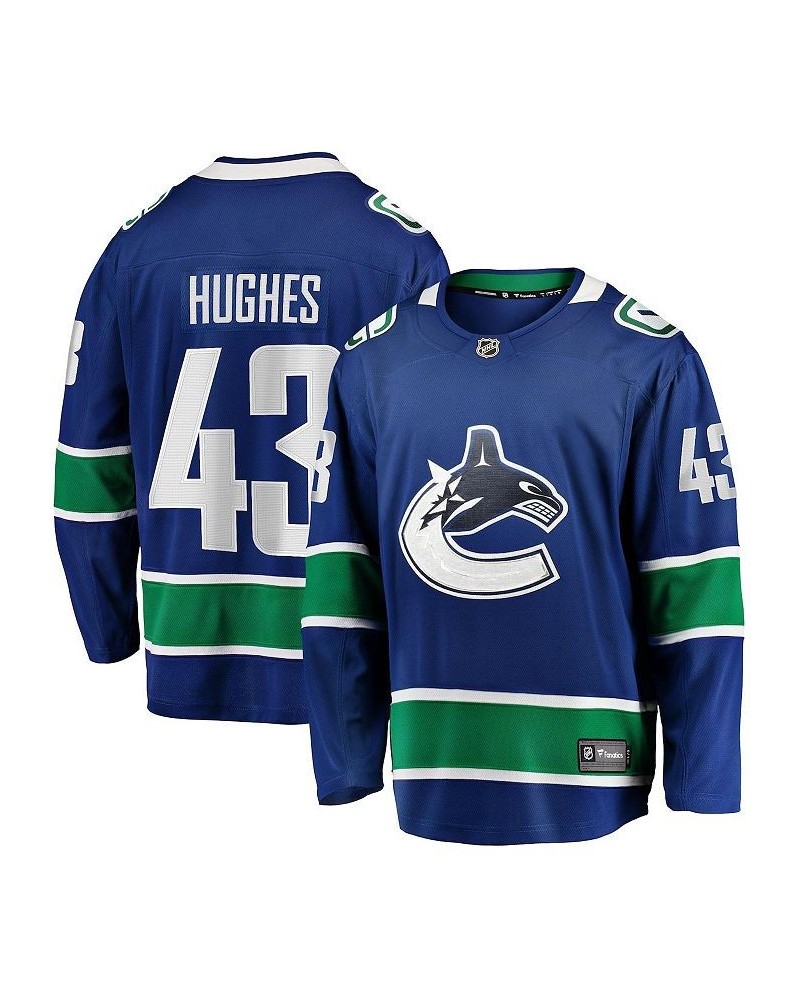 Men's Branded Quinn Hughes Blue Vancouver Canucks Home Premier Breakaway Player Jersey $83.25 Jersey