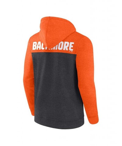 Men's Branded Heathered Charcoal, Heathered Orange Baltimore Orioles Blown Away Full-Zip Hoodie $36.80 Sweatshirt