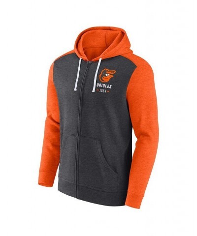 Men's Branded Heathered Charcoal, Heathered Orange Baltimore Orioles Blown Away Full-Zip Hoodie $36.80 Sweatshirt