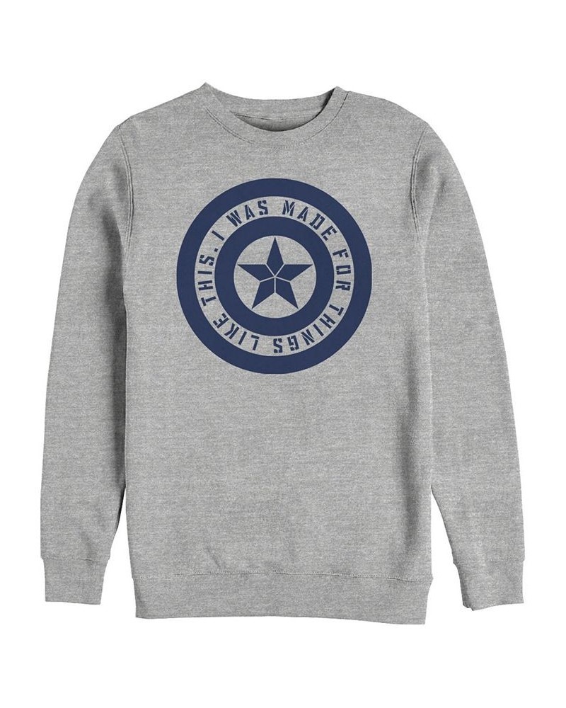 Marvel Men's Avengers Endgame Chest Shield I Was Made for Things Like This, Crewneck Fleece Gray $26.40 Sweatshirt