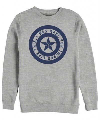 Marvel Men's Avengers Endgame Chest Shield I Was Made for Things Like This, Crewneck Fleece Gray $26.40 Sweatshirt