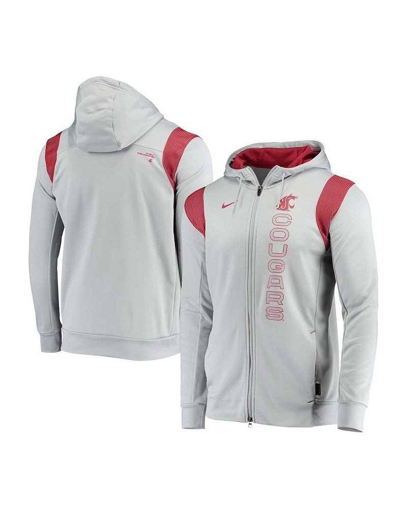 Men's Gray Washington State Cougars 2021 Sideline Performance Full-Zip Hoodie $36.96 Sweatshirt