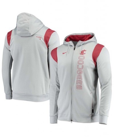 Men's Gray Washington State Cougars 2021 Sideline Performance Full-Zip Hoodie $36.96 Sweatshirt