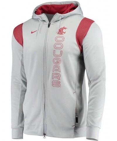 Men's Gray Washington State Cougars 2021 Sideline Performance Full-Zip Hoodie $36.96 Sweatshirt