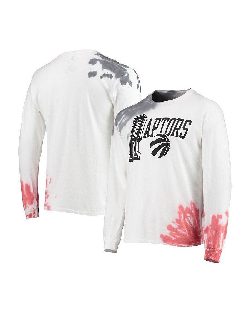 Men's White Toronto Raptors Tie-Dye Long Sleeve T-shirt $23.21 T-Shirts