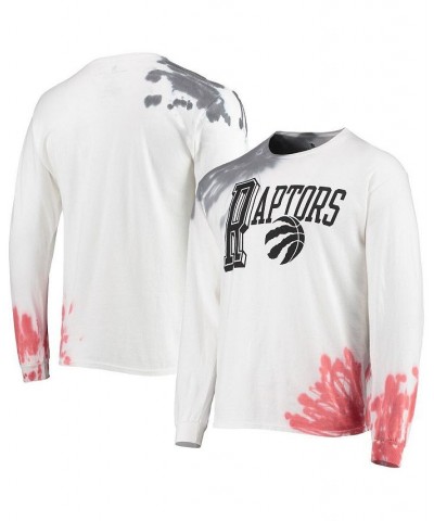 Men's White Toronto Raptors Tie-Dye Long Sleeve T-shirt $23.21 T-Shirts