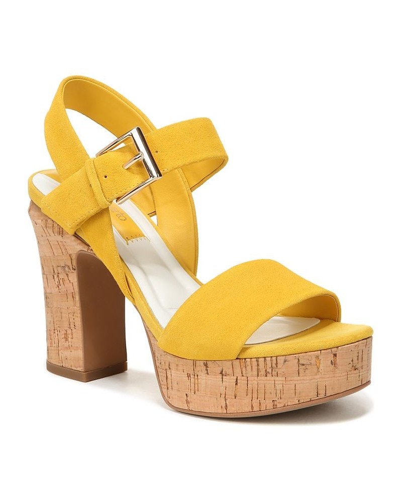 Scarlett Platform Dress Sandals Yellow $51.15 Shoes