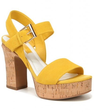 Scarlett Platform Dress Sandals Yellow $51.15 Shoes