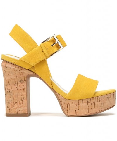 Scarlett Platform Dress Sandals Yellow $51.15 Shoes