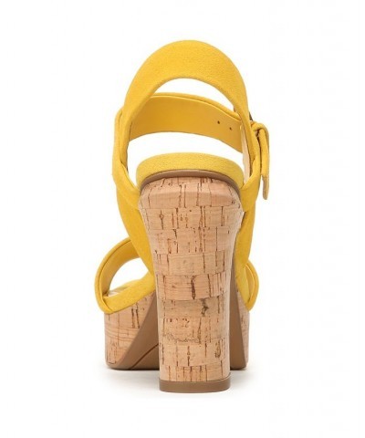 Scarlett Platform Dress Sandals Yellow $51.15 Shoes