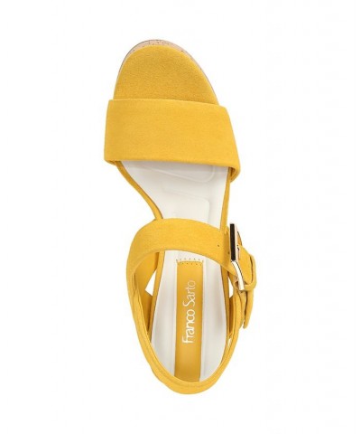 Scarlett Platform Dress Sandals Yellow $51.15 Shoes