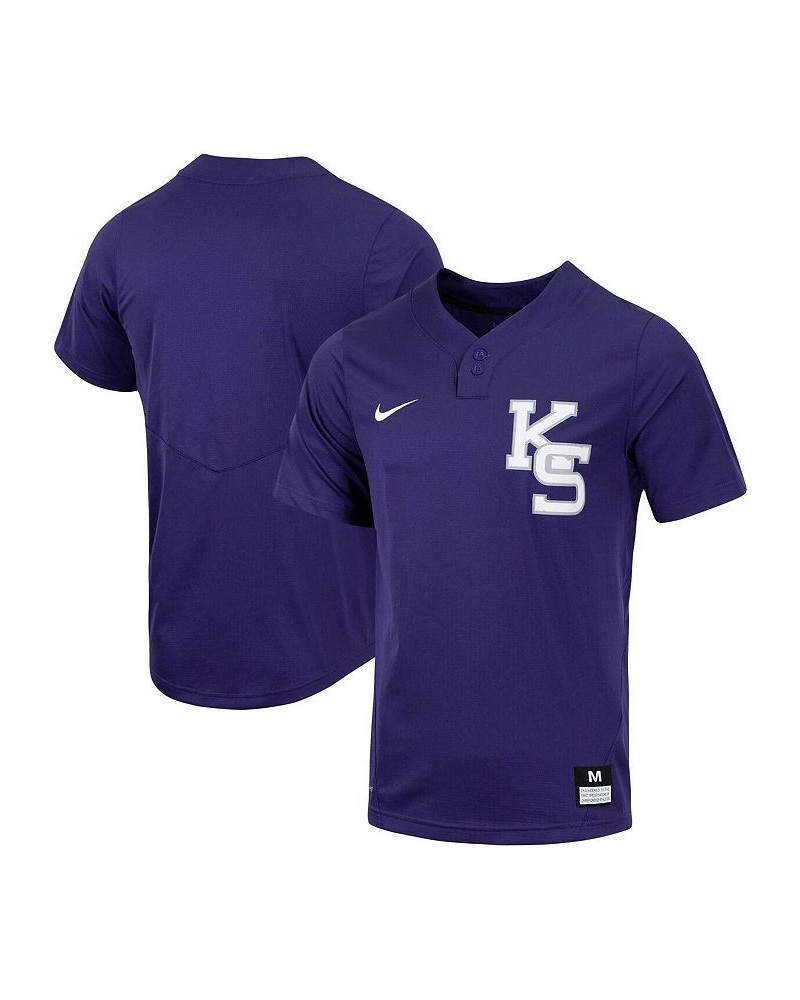 Men's Purple Kansas State Wildcats Replica Two-Button Baseball Jersey $40.00 Jersey