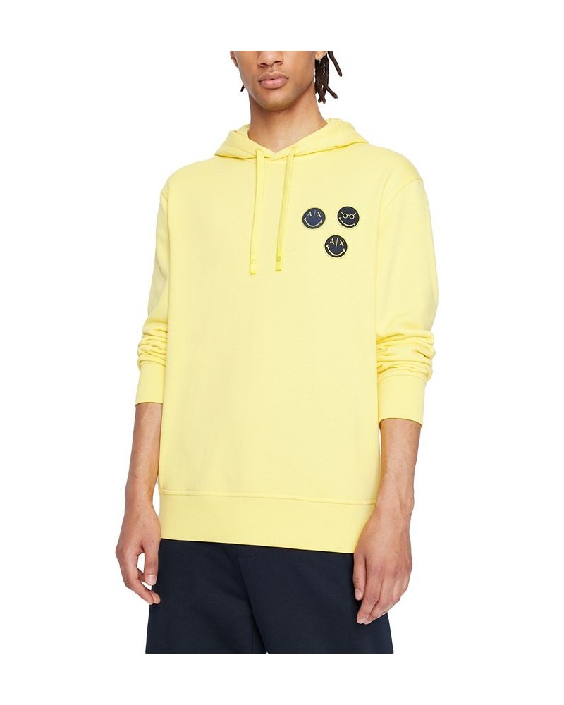 Men's Exclusive Smiley Logo Hoodie Gold $46.06 Sweatshirt