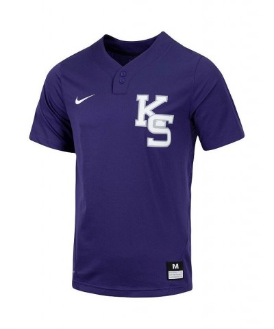 Men's Purple Kansas State Wildcats Replica Two-Button Baseball Jersey $40.00 Jersey