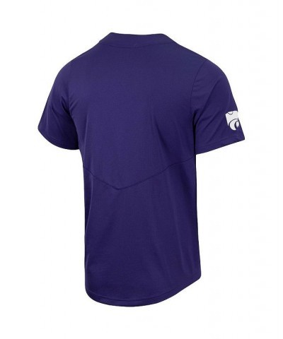 Men's Purple Kansas State Wildcats Replica Two-Button Baseball Jersey $40.00 Jersey