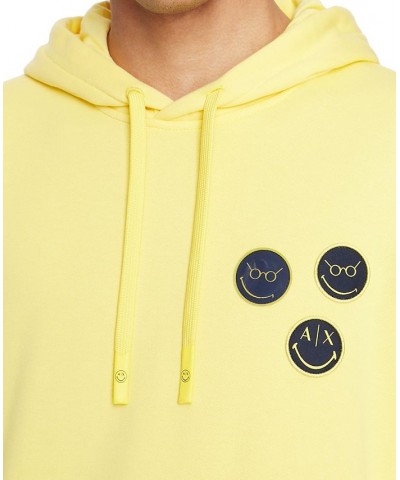 Men's Exclusive Smiley Logo Hoodie Gold $46.06 Sweatshirt