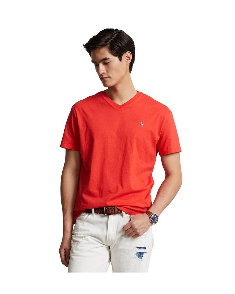 Men's Classic-Fit Jersey V-Neck T-Shirt Red $26.65 T-Shirts