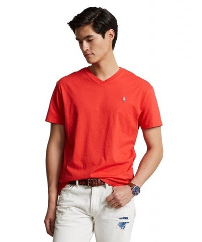 Men's Classic-Fit Jersey V-Neck T-Shirt Red $26.65 T-Shirts