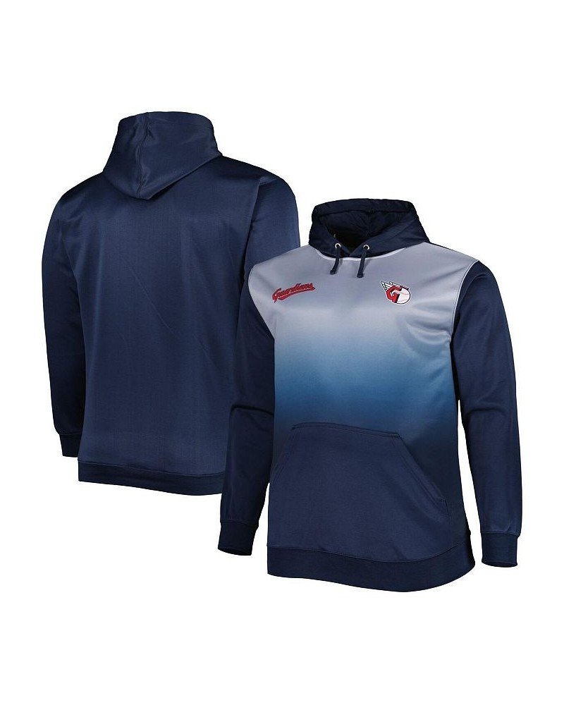 Men's Navy Cleveland Guardians Fade Sublimated Fleece Big and Tall Pullover Hoodie $48.44 Sweatshirt